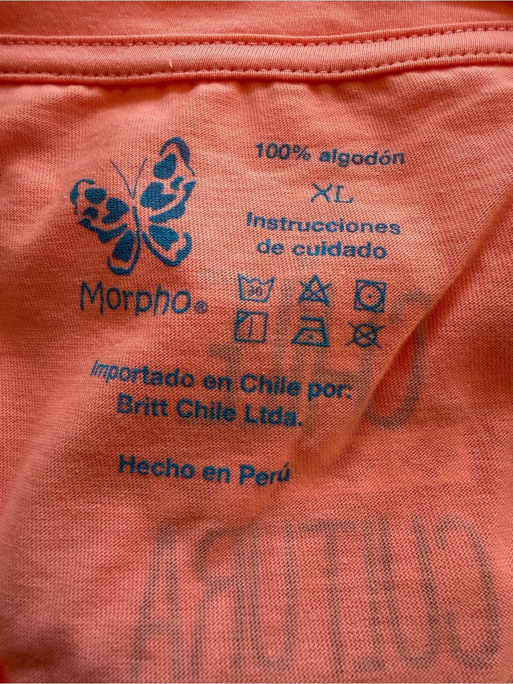 NWT Womens Coral Pink V-Neck Graphic Tee, XL fits like a Medium - Picture 2 of 6